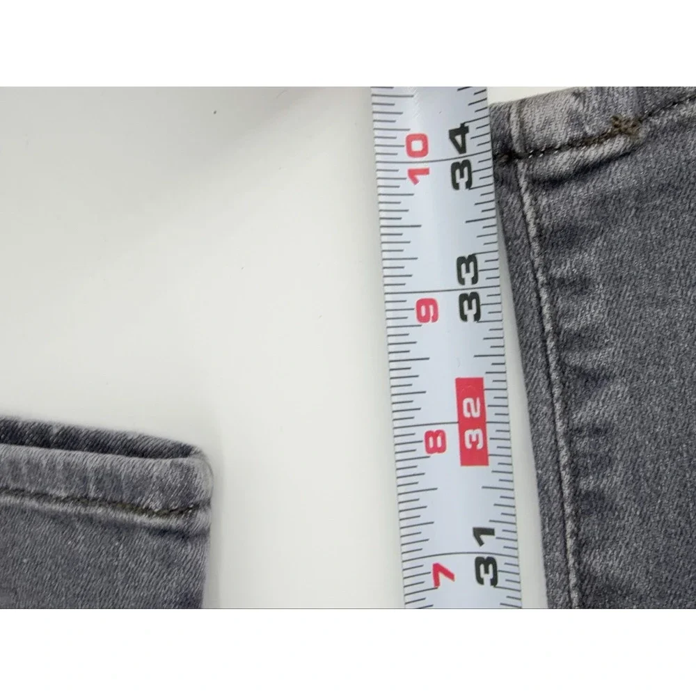 Hudson Blake Bronx Jeans Men's 33 Slim Straight Grey Distressed